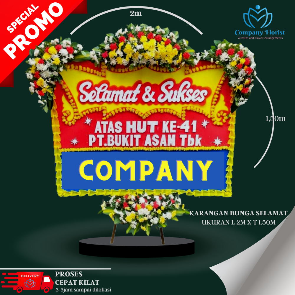 Papan Bunga Selamat dan Sukses Elegan – Company Florist